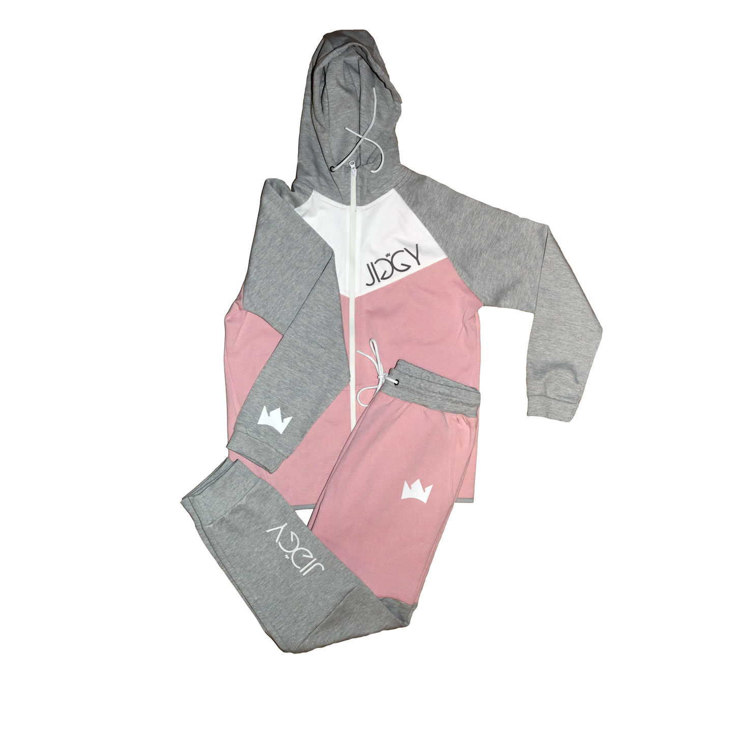Jiggy Pink and Grey Jogging Suit